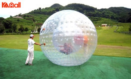 excellent outdoors playing zorb balls game